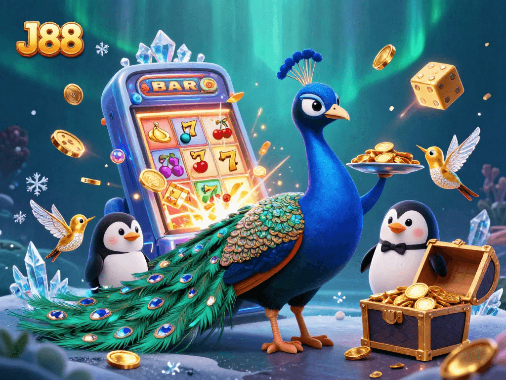 Play at J88, enjoy the excitement of jackpots bursting with golden coins and colorful casino games.