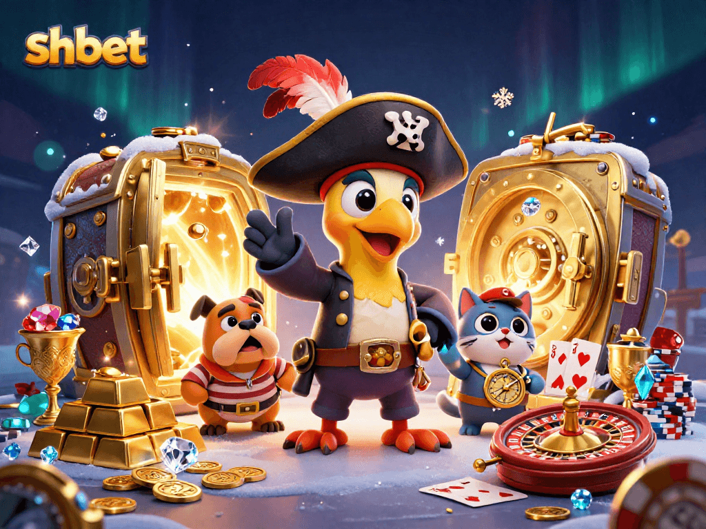 Experience thrilling wins at shbet with vibrant casino-themed illustration packed with action and excitement.