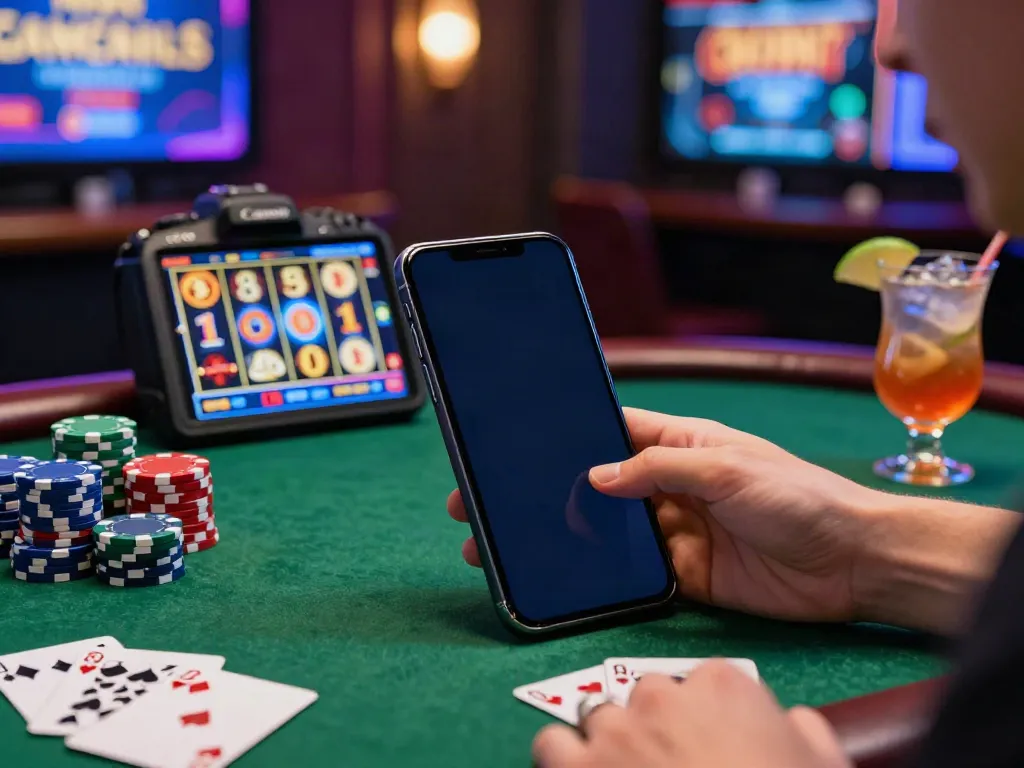 Experience the thrill of the best non Gamstop casino with a player engaged in mobile gaming.
