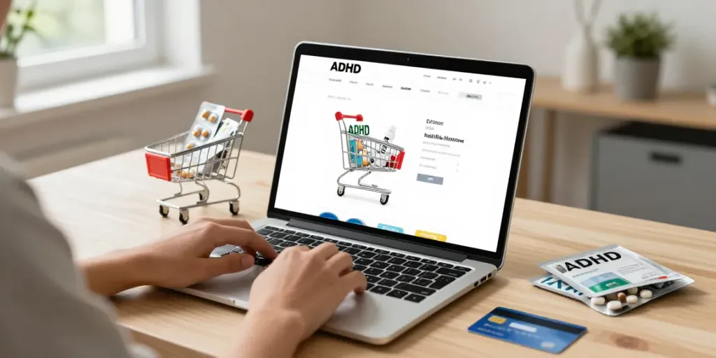 buy ritalin online on an e-commerce platform, relaxing shopping atmosphere