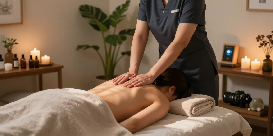 Relaxing 서울출장안마 session with a soothing massage therapist in a tranquil wellness studio.