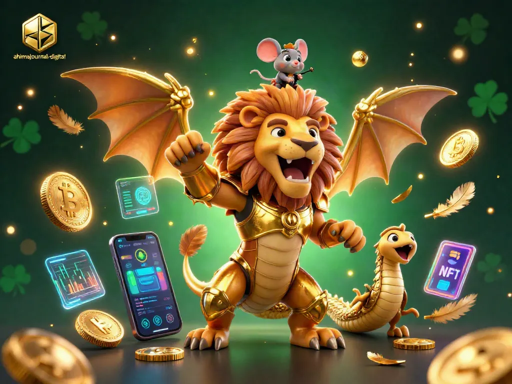 Experience thrilling gameplay with ahimajournal-digital guided by a triumphant chimera and crypto elements.