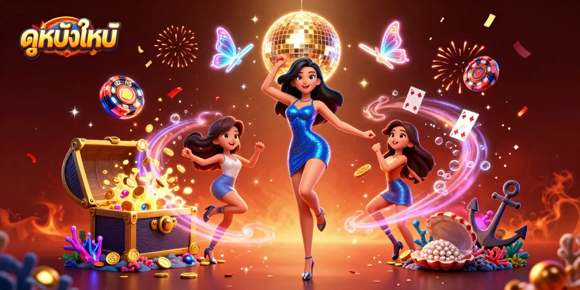 Experience the thrill of ดูหนังใหม่ with an exciting 3D illustration showcasing dynamic slots and vibrant casino elements.