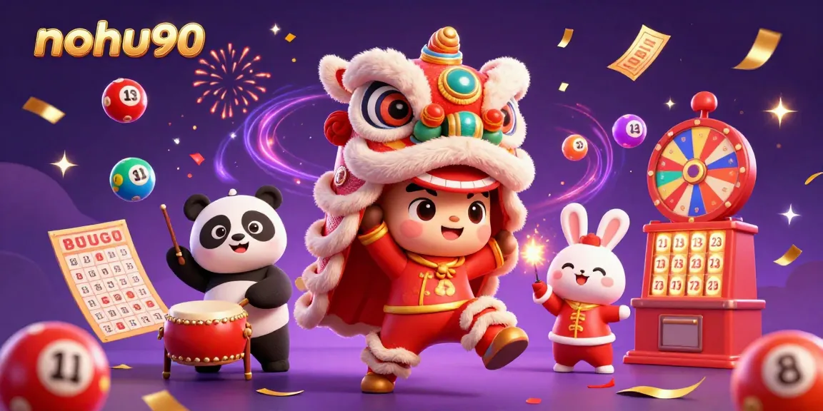 Experience exciting gameplay at nohu90 with vibrant lottery elements and energetic characters in a festive atmosphere.