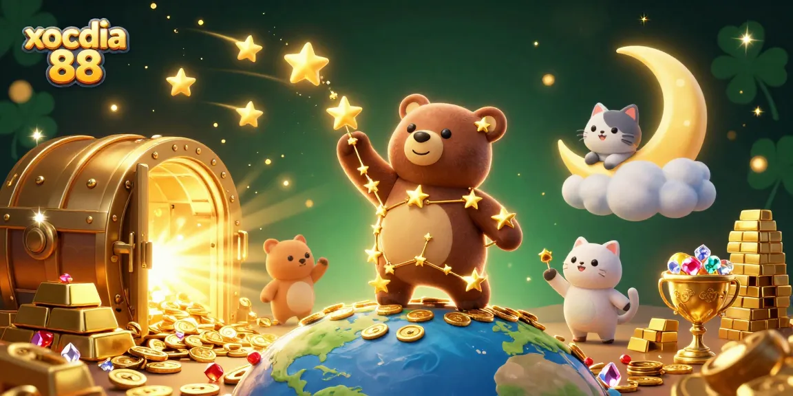 Xocdia 88 offers thrilling gaming excitement as the constellation bear gathers coins with treasure around