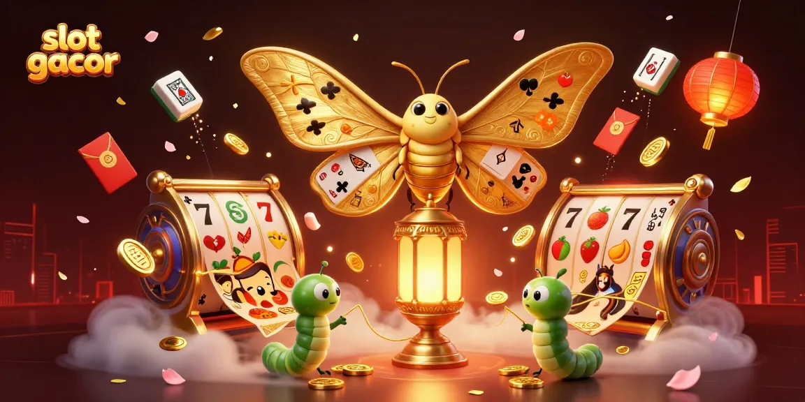 Experience slot gacor with a stunning 3D digital illustration featuring vibrant casino elements and golden motifs.