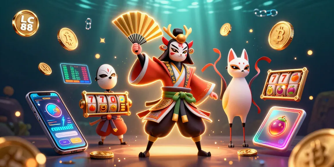 Engage with exciting casino games at LC 88 with vibrant characters and thrilling elements in a visually rich scene.