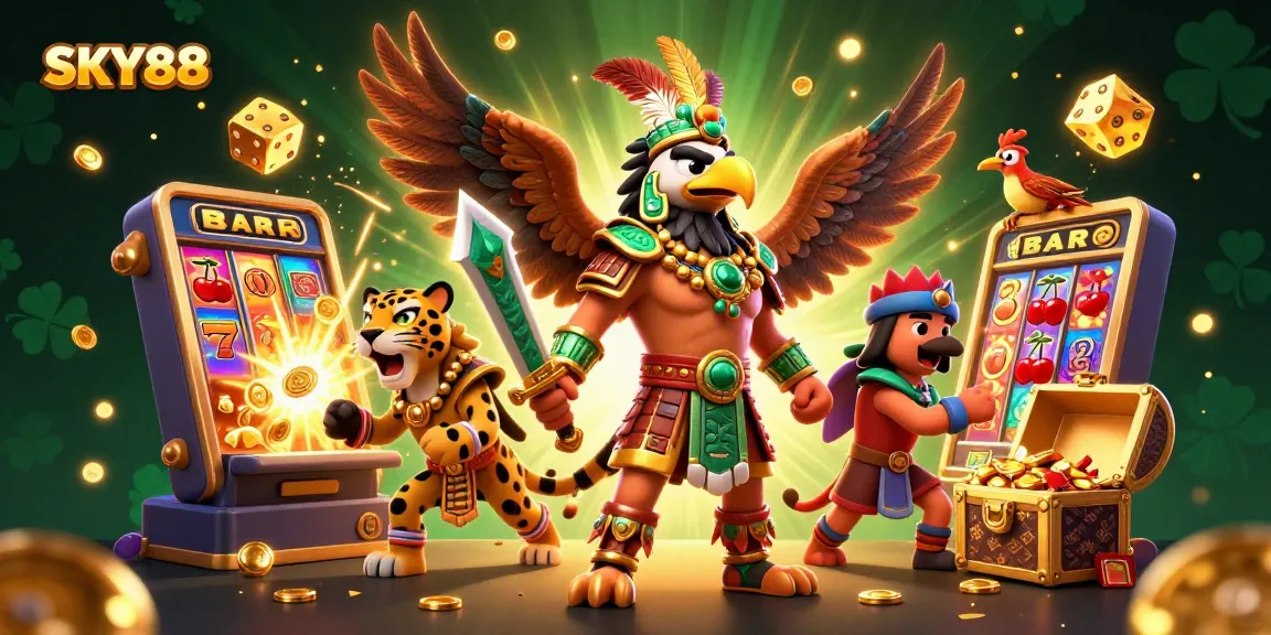 Experience thrilling action at SKY88, featuring exciting slot games and vibrant 3D characters.