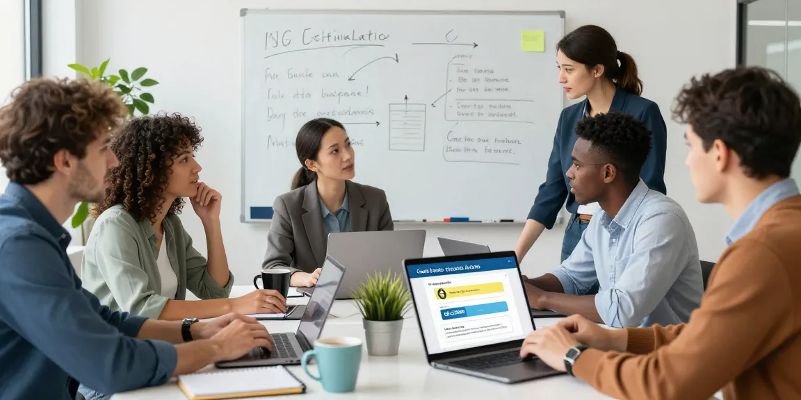Engaged team discussing cyber essentials vs iso 27001 certification in professional office.