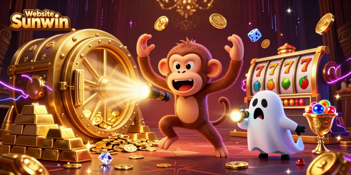 Engage with the dynamic atmosphere of Website Sunwin featuring a playful ghost and puppy in an exciting casino scene.