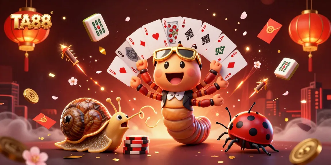 TA88 presents a lively online casino scene with animated characters and vibrant game elements.