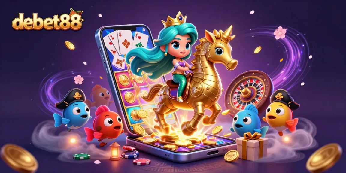 Experience thrilling gameplay with debet88, featuring a colorful 3D mermaid princess and exciting casino elements.