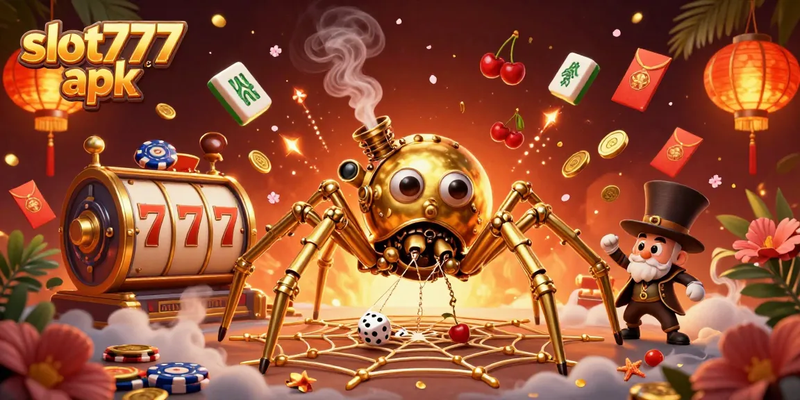 Experience the thrilling excitement of slot777 apk with this dynamic casino-themed illustration.