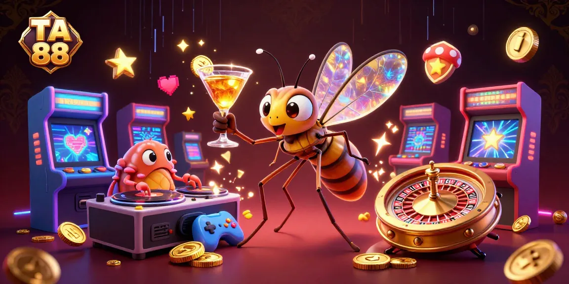 Experience thrilling gameplay with TA 88 at a vibrant casino featuring unique characters and dynamic elements.