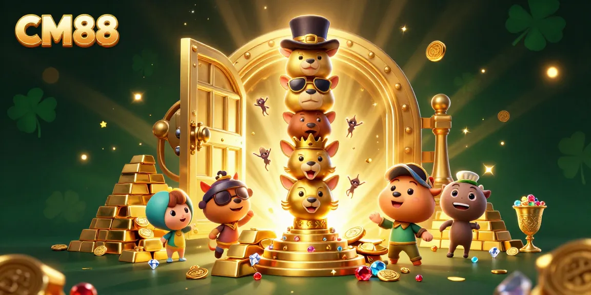 Engage with the vibrant CM88 totem pole and treasures in this dynamic casino scene.