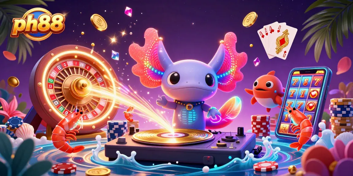 Experience thrilling gameplay at ph88 with vibrant casino characters amid gold coins and dynamic game elements.