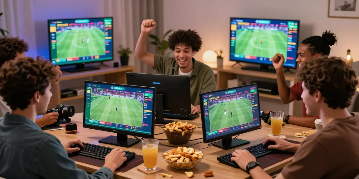 Exciting scene of friends using SHBET for online betting, showcasing a vibrant gaming atmosphere.