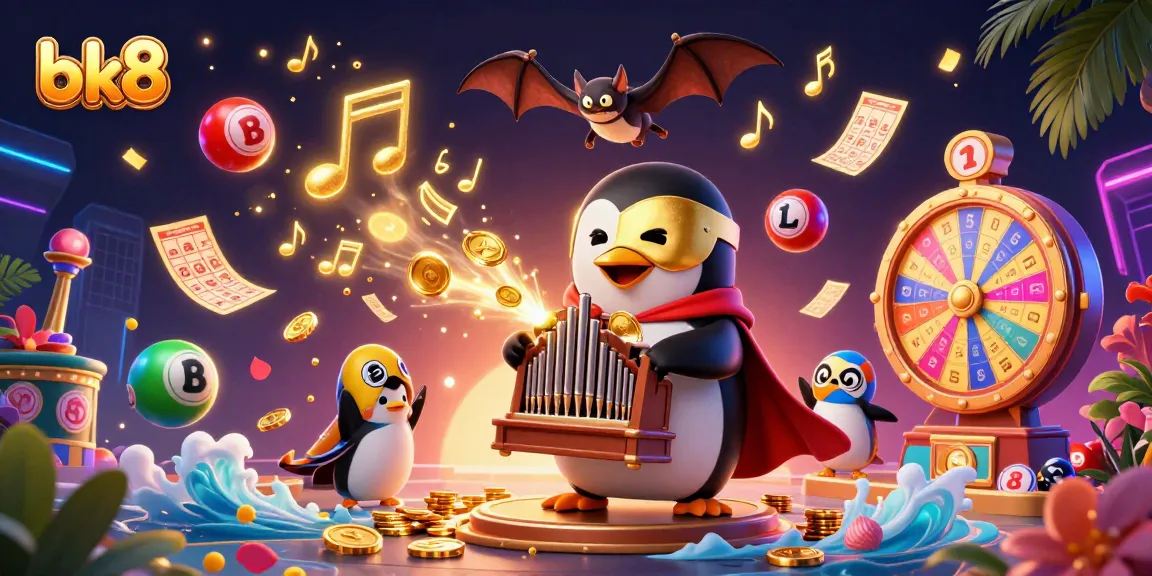 Experience the thrill of bk8 with vibrant games and golden prizes in this exciting illustration.